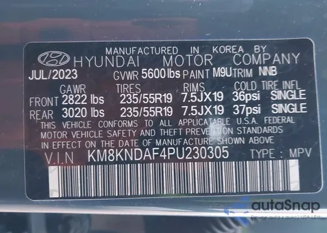 2023 Hyundai Ioniq 5 Sel z USA, uszkodzony, nr VIN KM8KNDAF4PU230305